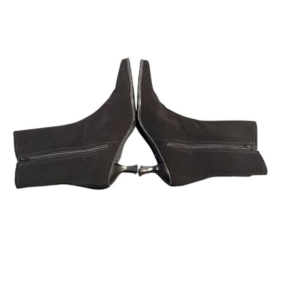 Stuart Weitzman Women's Black Suede Ankle Boots Size 8.5 Zip Closure - Picture 6 of 12